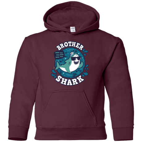 Sweatshirts Maroon / YS Shark Family trazo - Brother Youth Hoodie