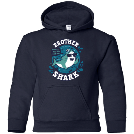 Sweatshirts Navy / YS Shark Family trazo - Brother Youth Hoodie