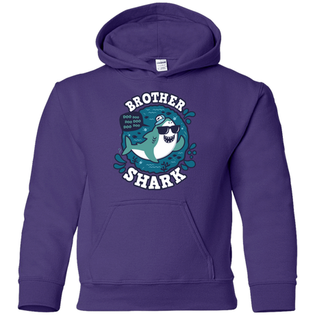 Sweatshirts Purple / YS Shark Family trazo - Brother Youth Hoodie