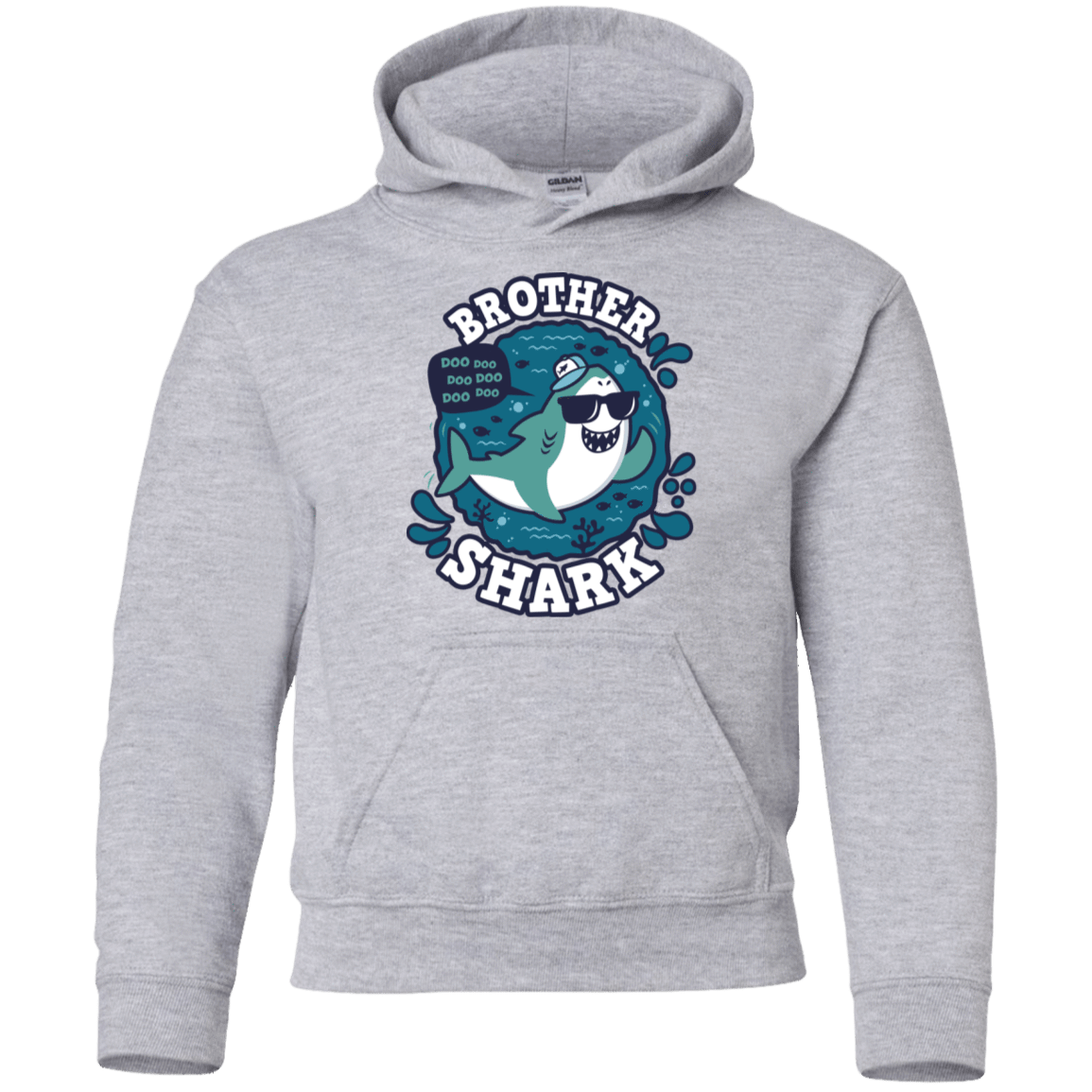 Sweatshirts Sport Grey / YS Shark Family trazo - Brother Youth Hoodie