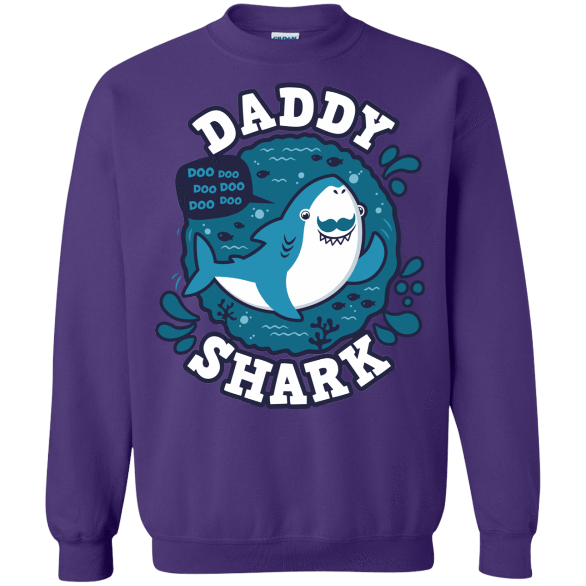 Sweatshirts Purple / S Shark Family trazo - Daddy Crewneck Sweatshirt