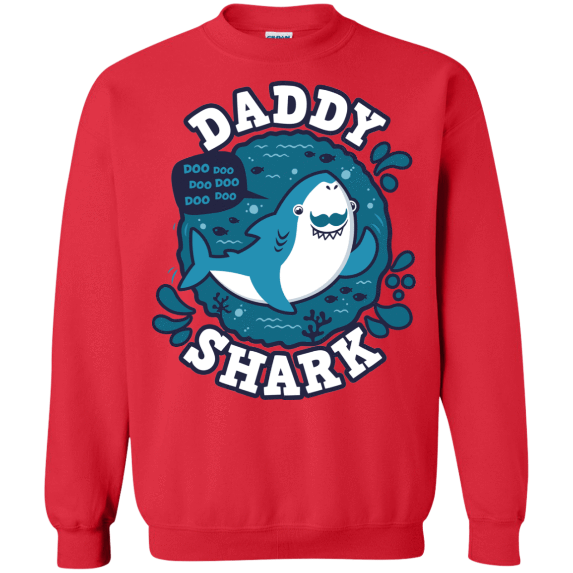 Sweatshirts Red / S Shark Family trazo - Daddy Crewneck Sweatshirt