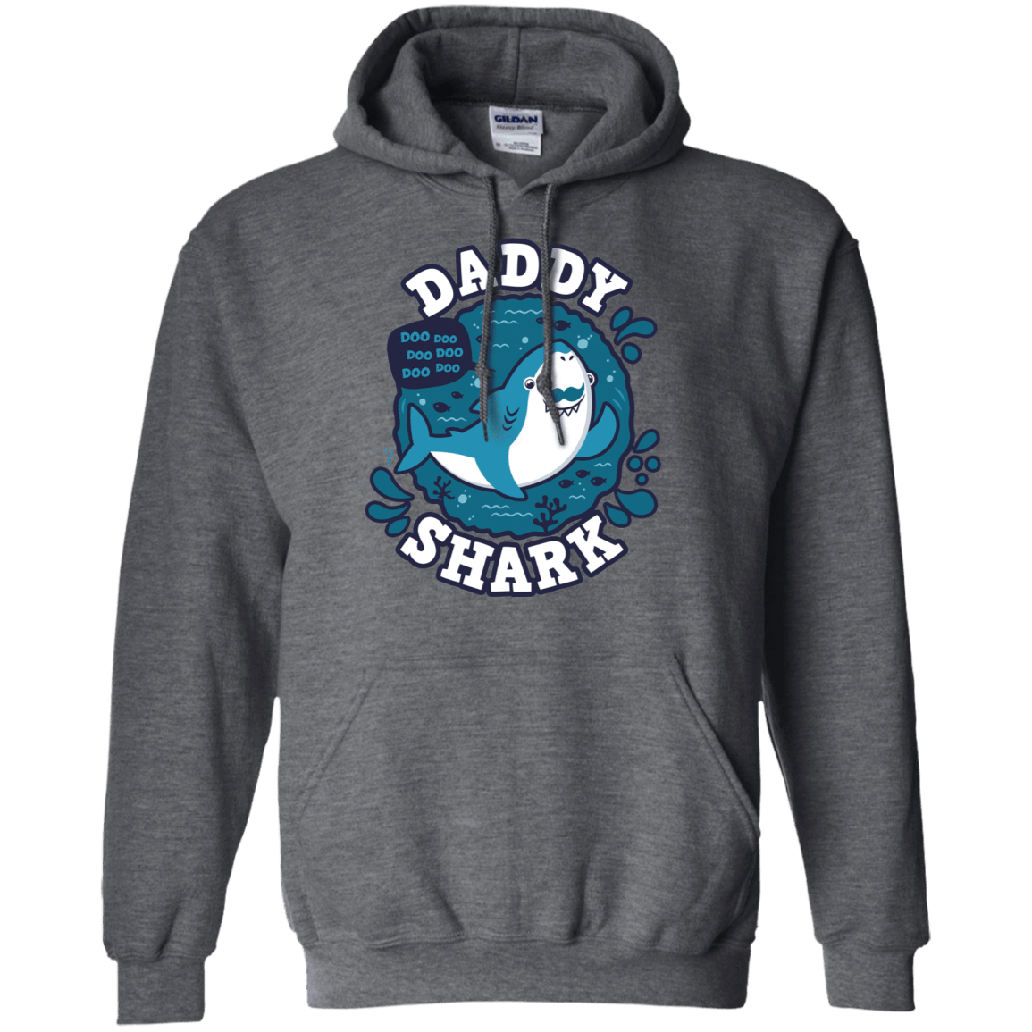 Sweatshirts Dark Heather / S Shark Family trazo - Daddy Pullover Hoodie