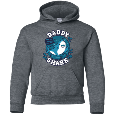 Sweatshirts Dark Heather / YS Shark Family trazo - Daddy Youth Hoodie