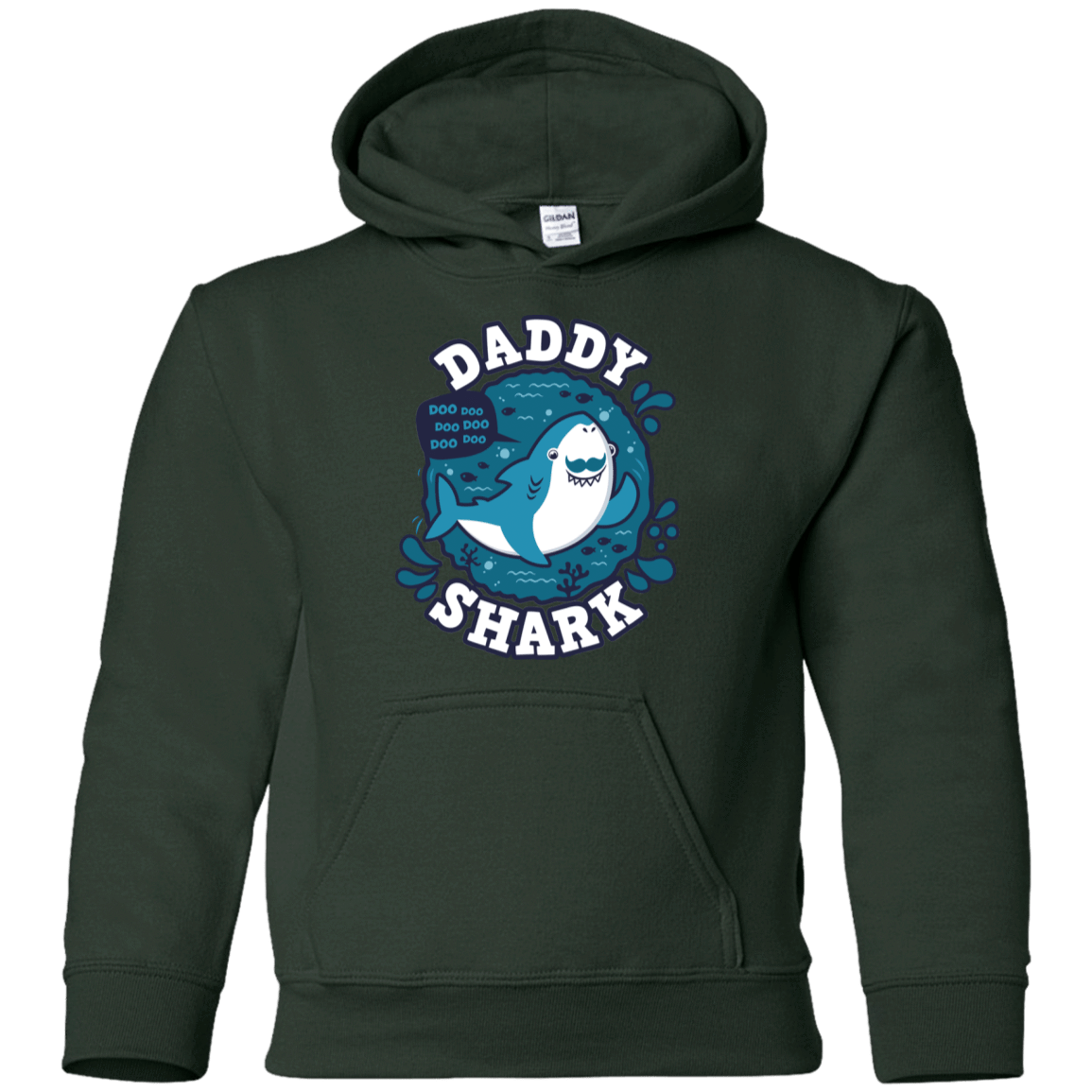 Sweatshirts Forest Green / YS Shark Family trazo - Daddy Youth Hoodie