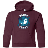 Sweatshirts Maroon / YS Shark Family trazo - Daddy Youth Hoodie
