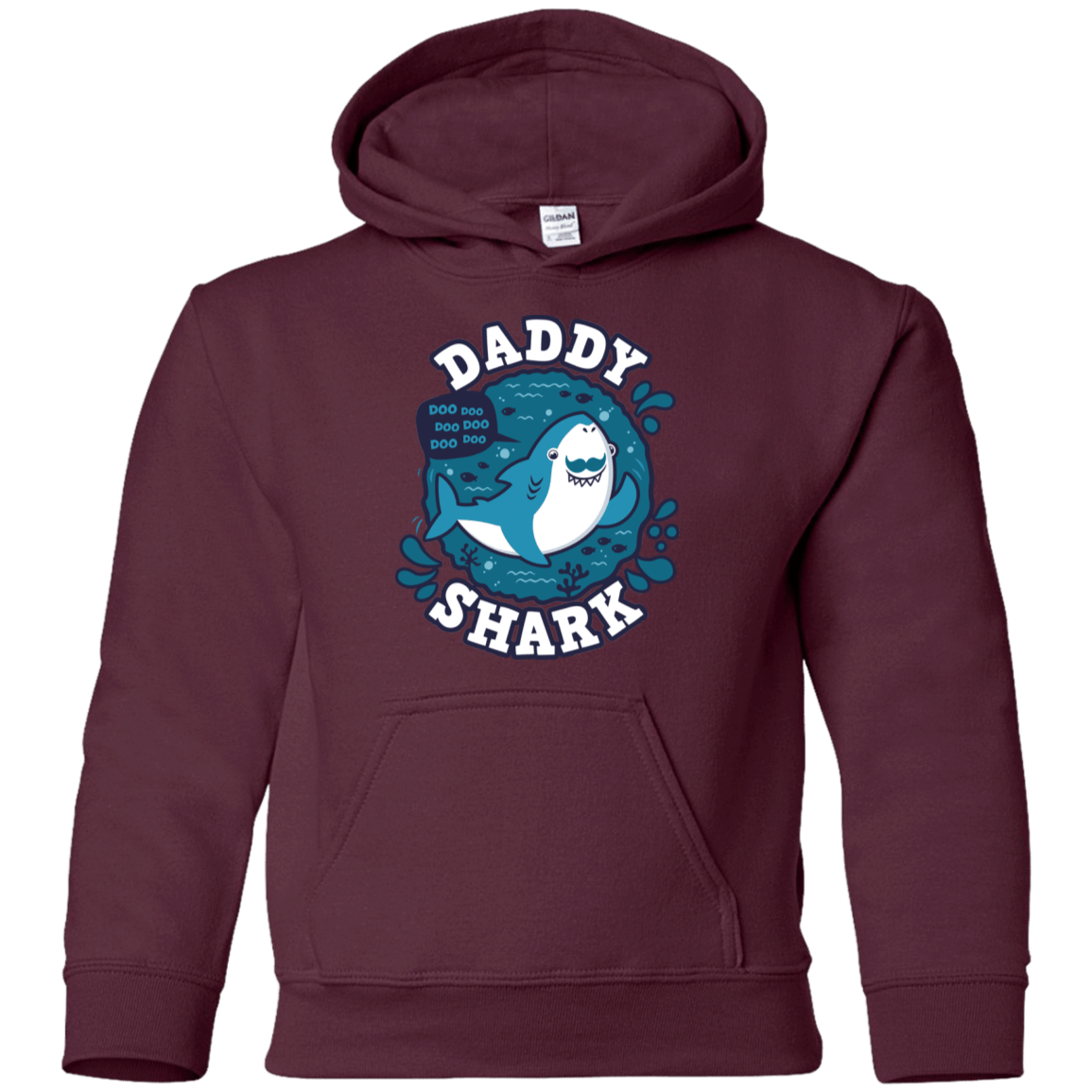 Sweatshirts Maroon / YS Shark Family trazo - Daddy Youth Hoodie