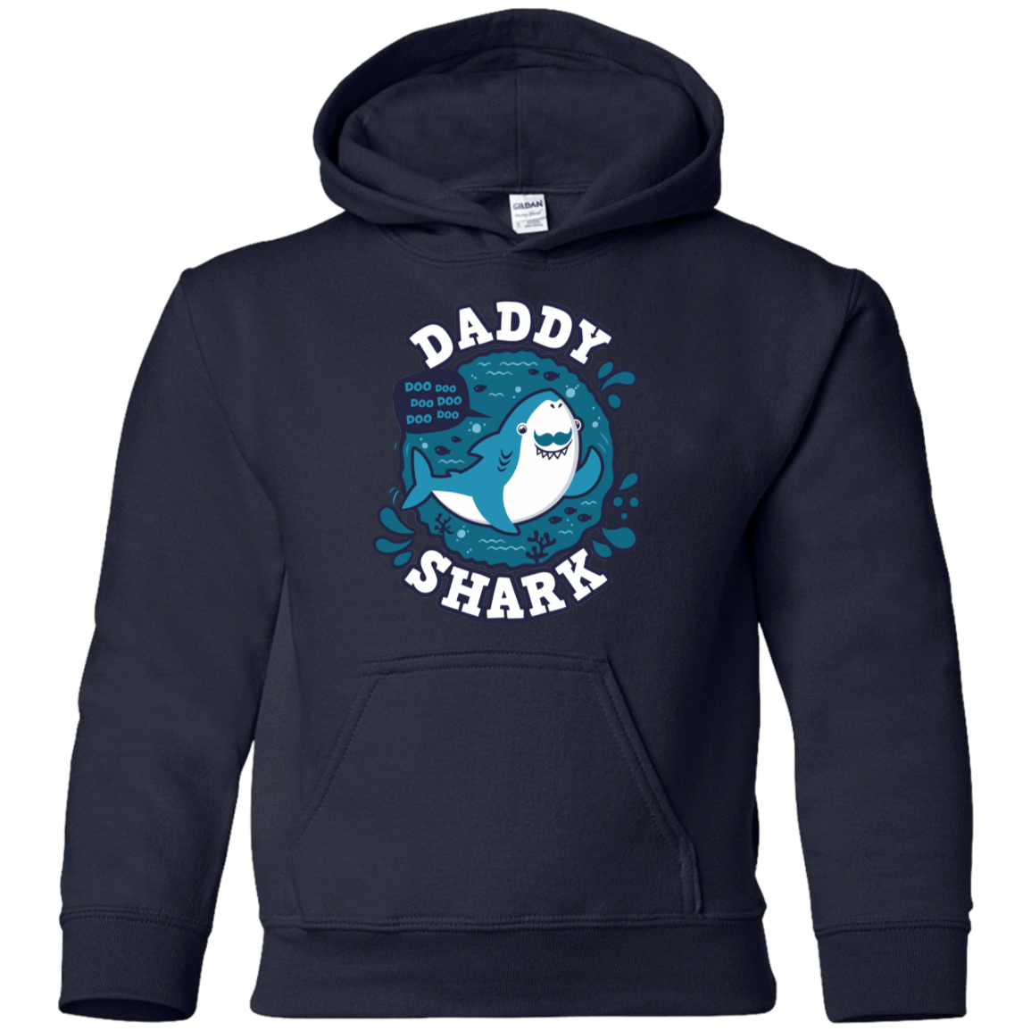 Sweatshirts Navy / YS Shark Family trazo - Daddy Youth Hoodie