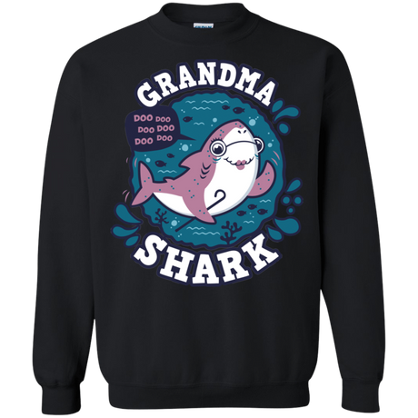 Sweatshirts Black / S Shark Family trazo - Grandma Crewneck Sweatshirt