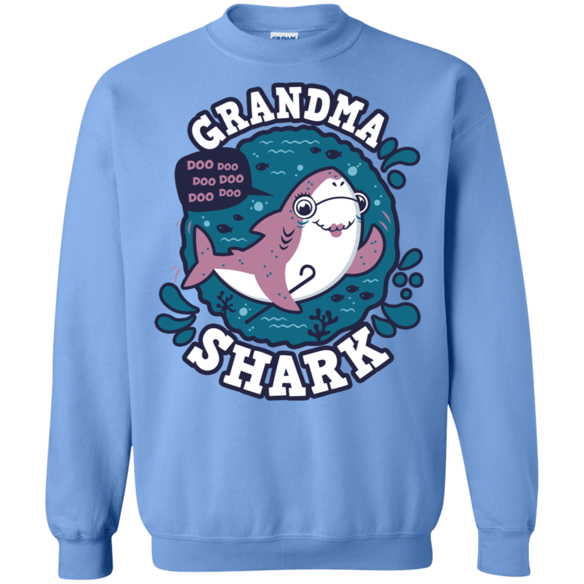 Sweatshirts Carolina Blue / S Shark Family trazo - Grandma Crewneck Sweatshirt