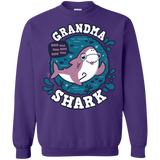 Sweatshirts Purple / S Shark Family trazo - Grandma Crewneck Sweatshirt