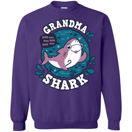 Sweatshirts Purple / S Shark Family trazo - Grandma Crewneck Sweatshirt