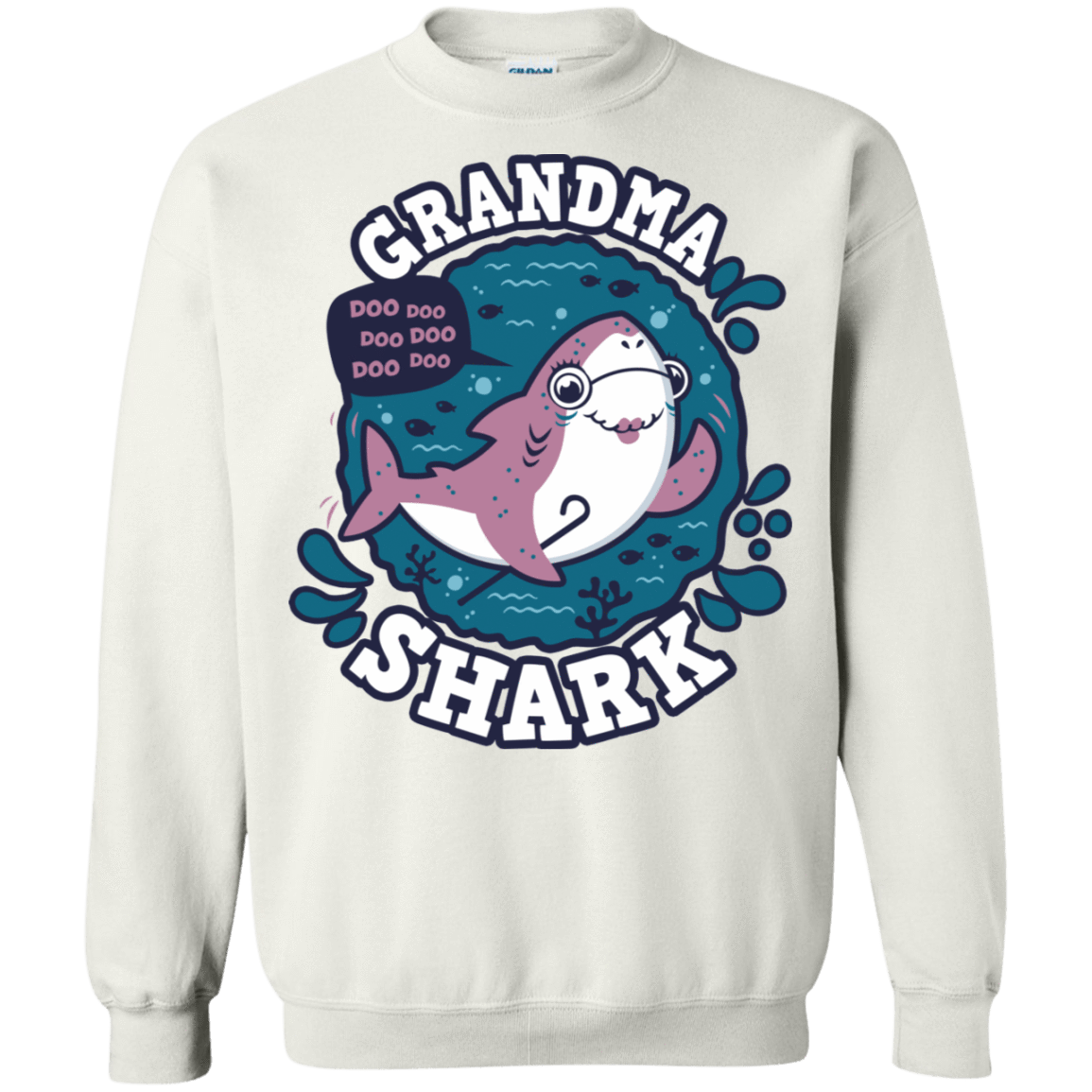 Sweatshirts White / S Shark Family trazo - Grandma Crewneck Sweatshirt