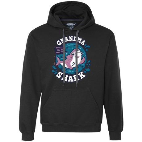 Sweatshirts Black / S Shark Family trazo - Grandma Premium Fleece Hoodie