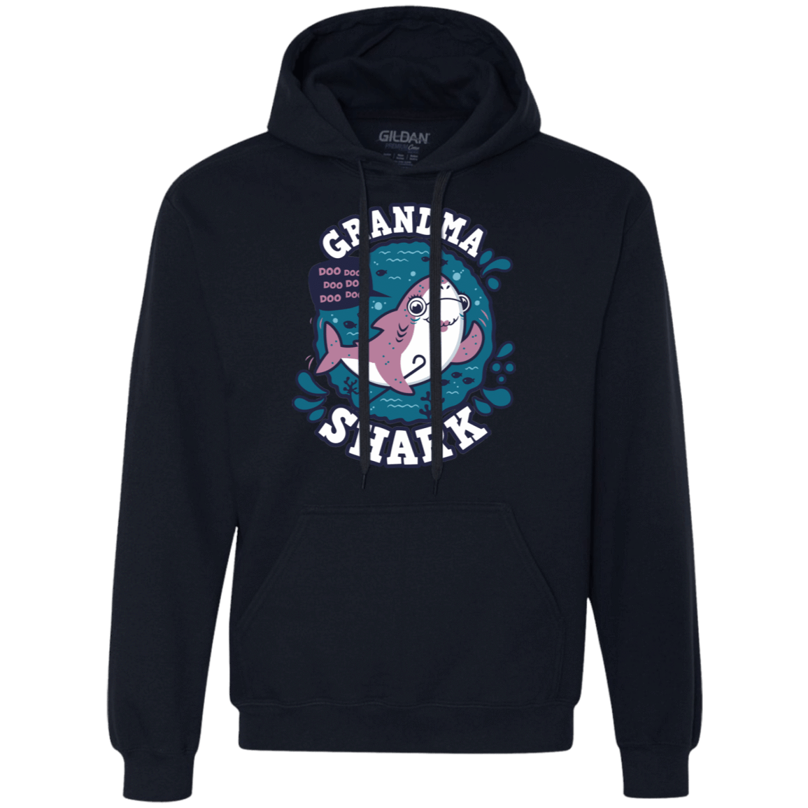 Sweatshirts Navy / S Shark Family trazo - Grandma Premium Fleece Hoodie