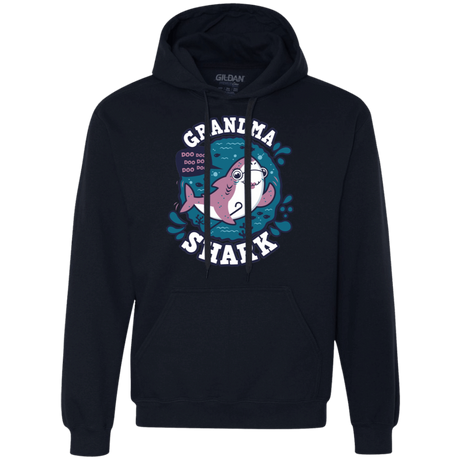 Sweatshirts Navy / S Shark Family trazo - Grandma Premium Fleece Hoodie