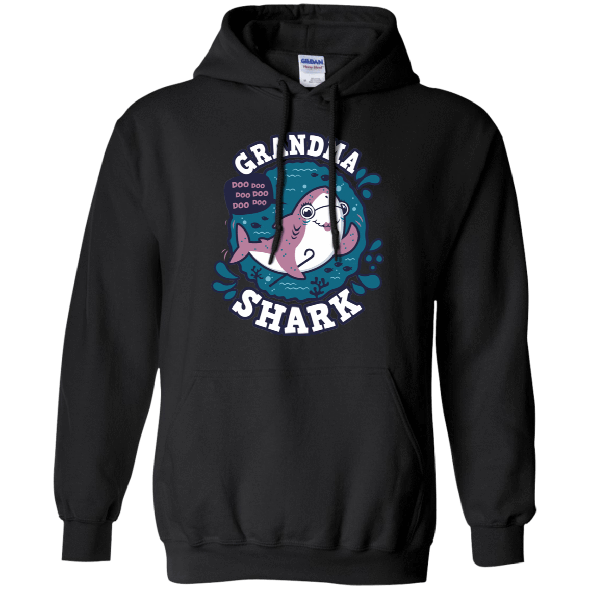 Sweatshirts Black / S Shark Family trazo - Grandma Pullover Hoodie