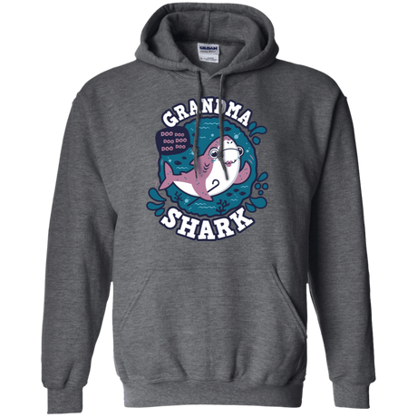 Sweatshirts Dark Heather / S Shark Family trazo - Grandma Pullover Hoodie