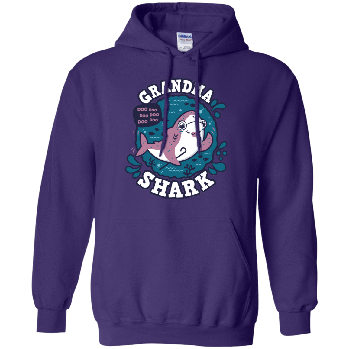 Sweatshirts Purple / S Shark Family trazo - Grandma Pullover Hoodie