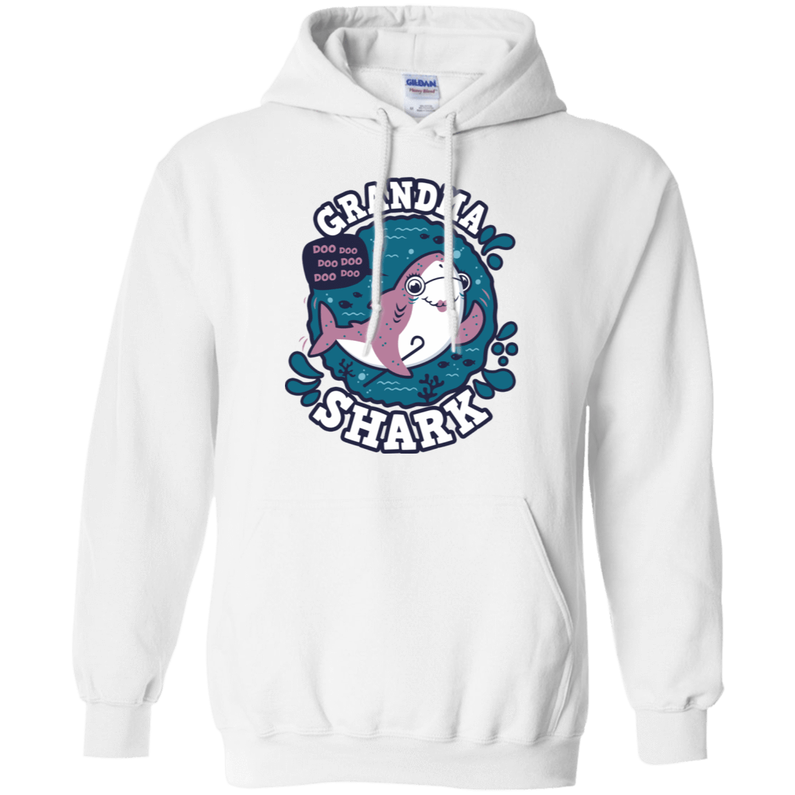 Sweatshirts White / S Shark Family trazo - Grandma Pullover Hoodie