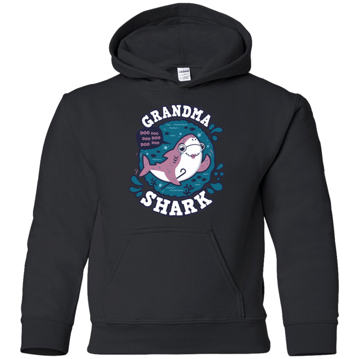 Sweatshirts Black / YS Shark Family trazo - Grandma Youth Hoodie