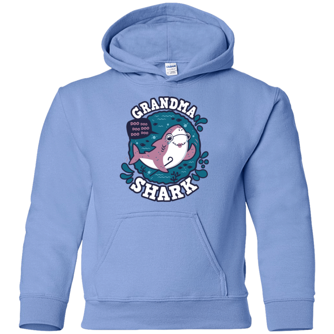 Sweatshirts Carolina Blue / YS Shark Family trazo - Grandma Youth Hoodie