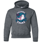 Sweatshirts Dark Heather / YS Shark Family trazo - Grandma Youth Hoodie