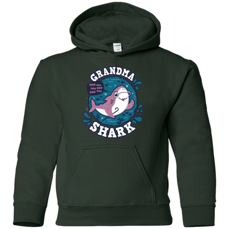 Sweatshirts Forest Green / YS Shark Family trazo - Grandma Youth Hoodie