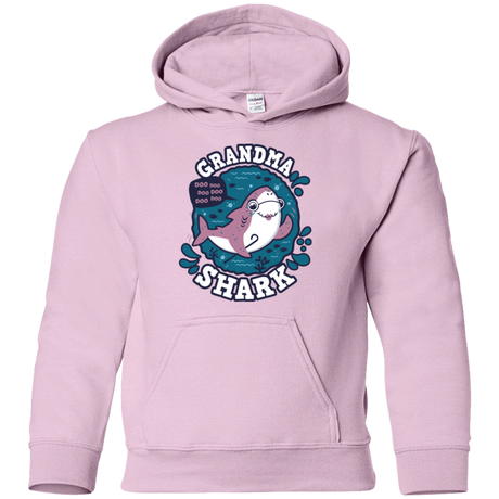 Sweatshirts Light Pink / YS Shark Family trazo - Grandma Youth Hoodie