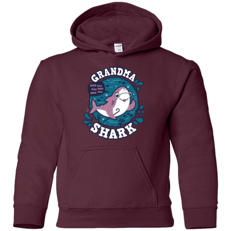Sweatshirts Maroon / YS Shark Family trazo - Grandma Youth Hoodie