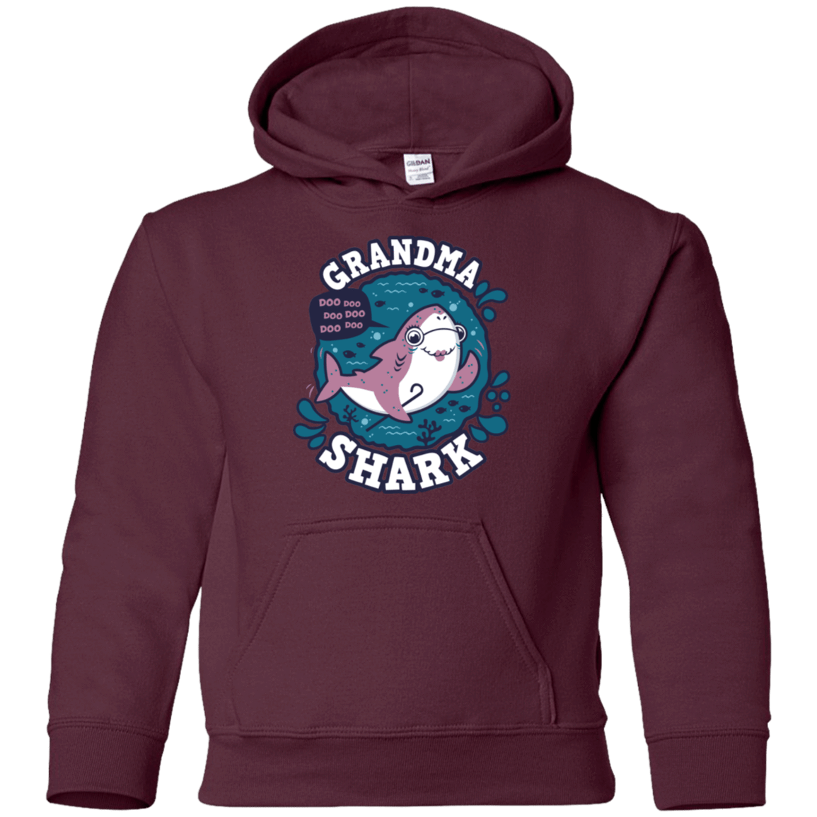 Sweatshirts Maroon / YS Shark Family trazo - Grandma Youth Hoodie