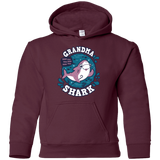 Sweatshirts Maroon / YS Shark Family trazo - Grandma Youth Hoodie