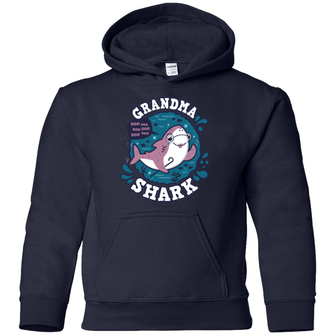 Sweatshirts Navy / YS Shark Family trazo - Grandma Youth Hoodie