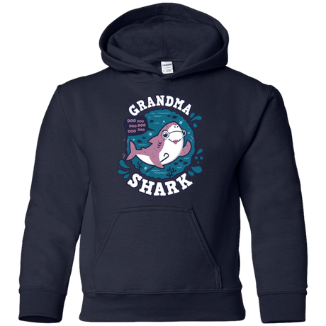 Sweatshirts Navy / YS Shark Family trazo - Grandma Youth Hoodie
