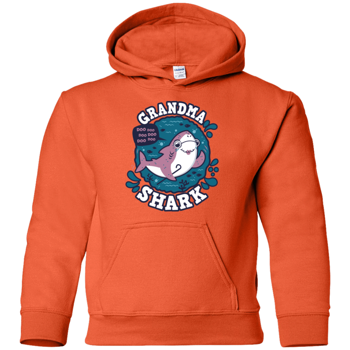 Sweatshirts Orange / YS Shark Family trazo - Grandma Youth Hoodie