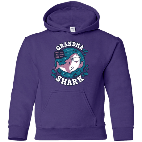 Sweatshirts Purple / YS Shark Family trazo - Grandma Youth Hoodie