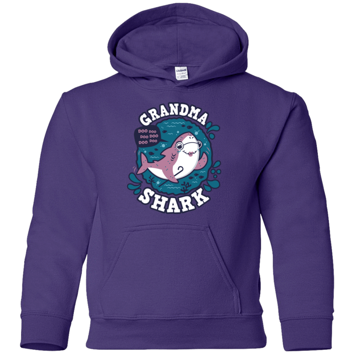 Sweatshirts Purple / YS Shark Family trazo - Grandma Youth Hoodie