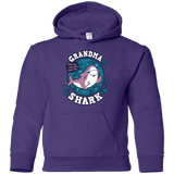 Sweatshirts Purple / YS Shark Family trazo - Grandma Youth Hoodie