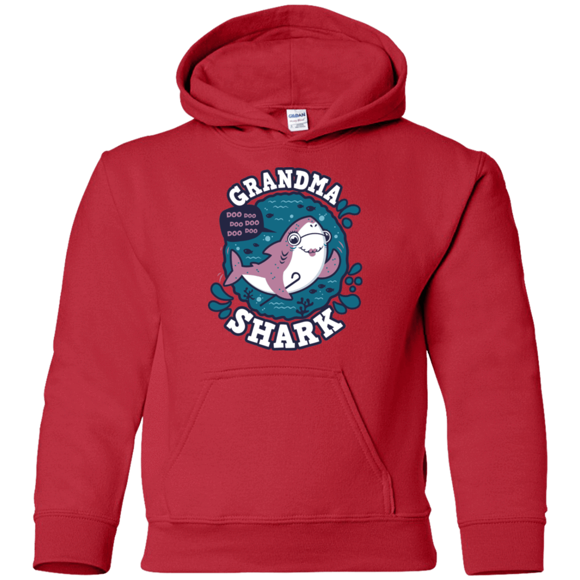 Sweatshirts Red / YS Shark Family trazo - Grandma Youth Hoodie