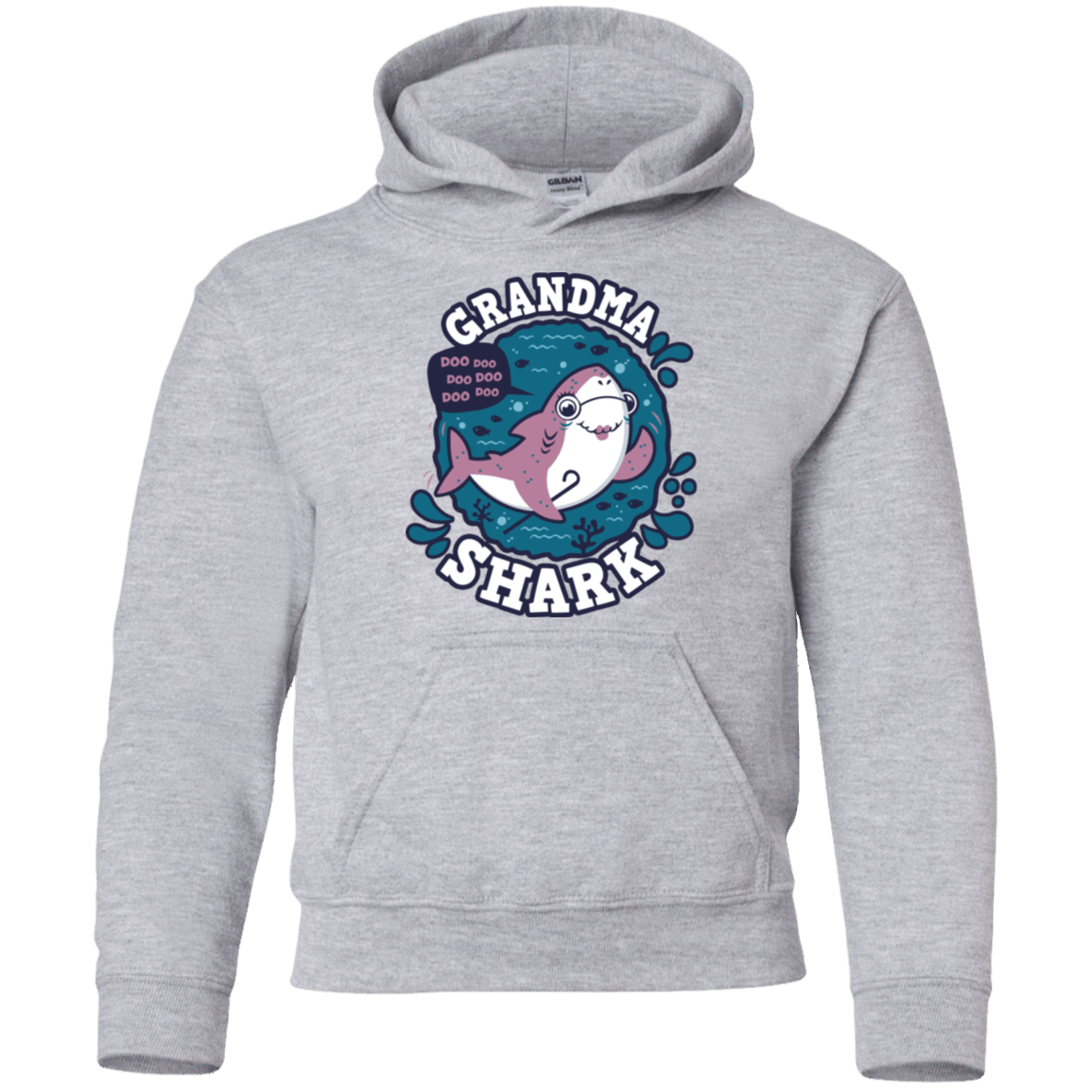 Sweatshirts Sport Grey / YS Shark Family trazo - Grandma Youth Hoodie