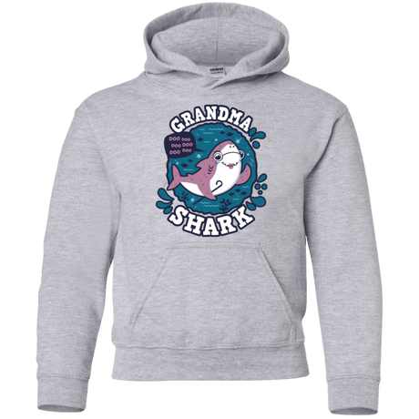 Sweatshirts Sport Grey / YS Shark Family trazo - Grandma Youth Hoodie