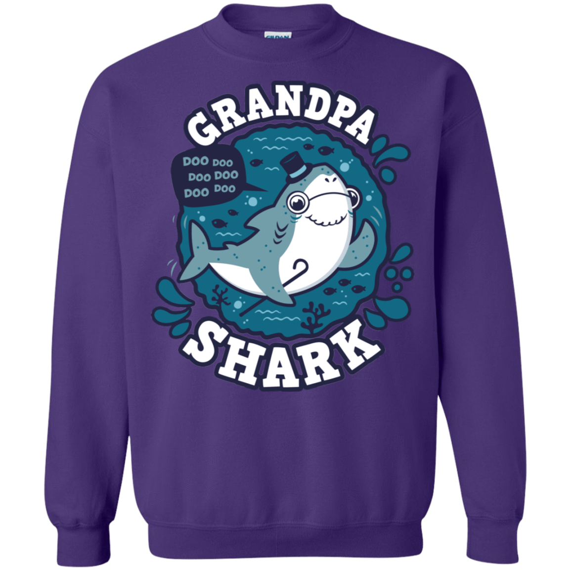 Sweatshirts Purple / S Shark Family trazo - Grandpa Crewneck Sweatshirt