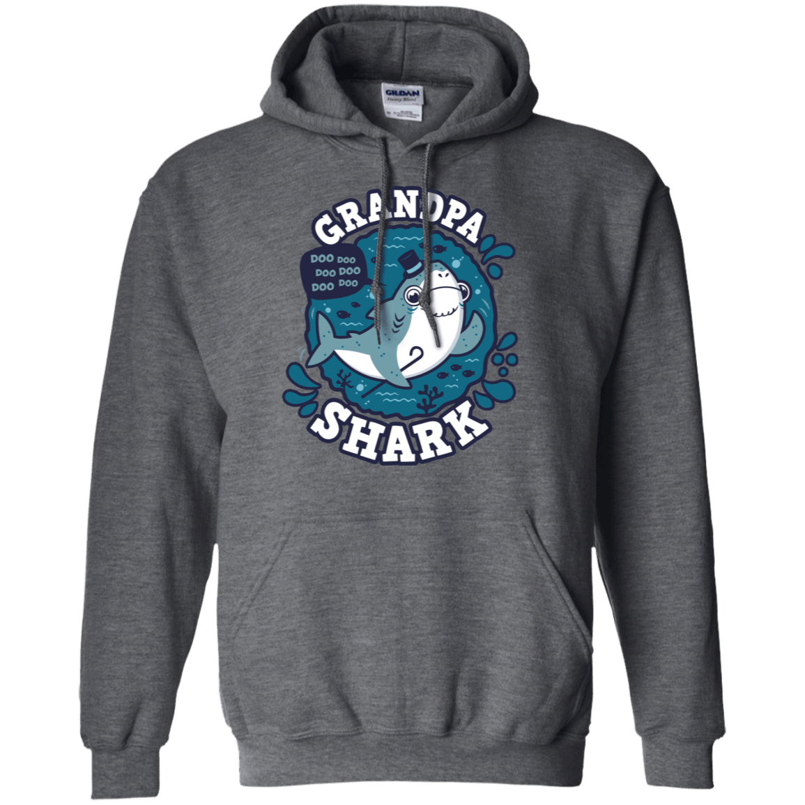 Sweatshirts Dark Heather / S Shark Family trazo - Grandpa Pullover Hoodie