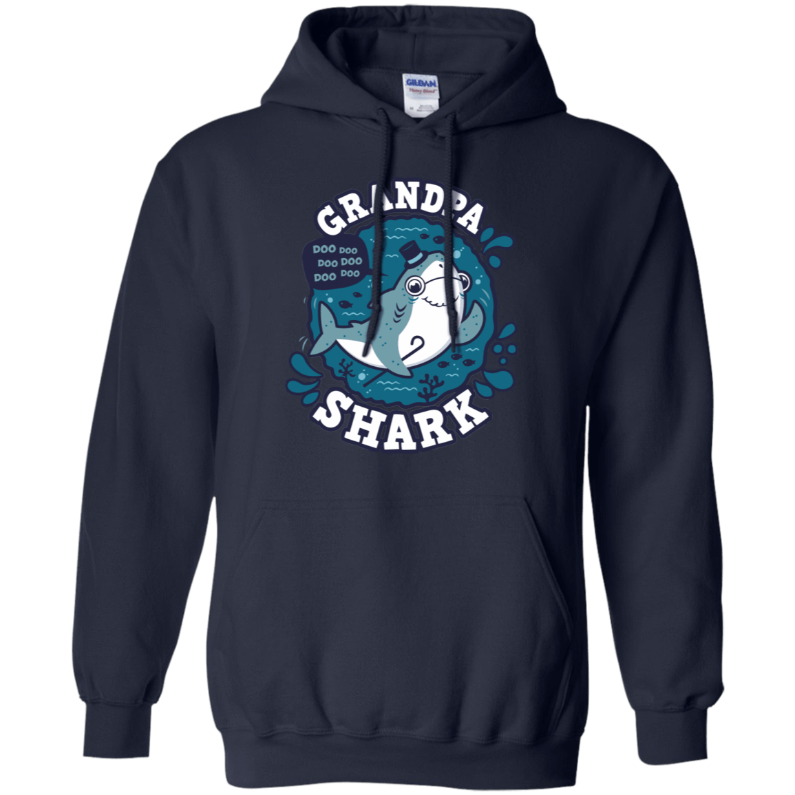 Sweatshirts Navy / S Shark Family trazo - Grandpa Pullover Hoodie