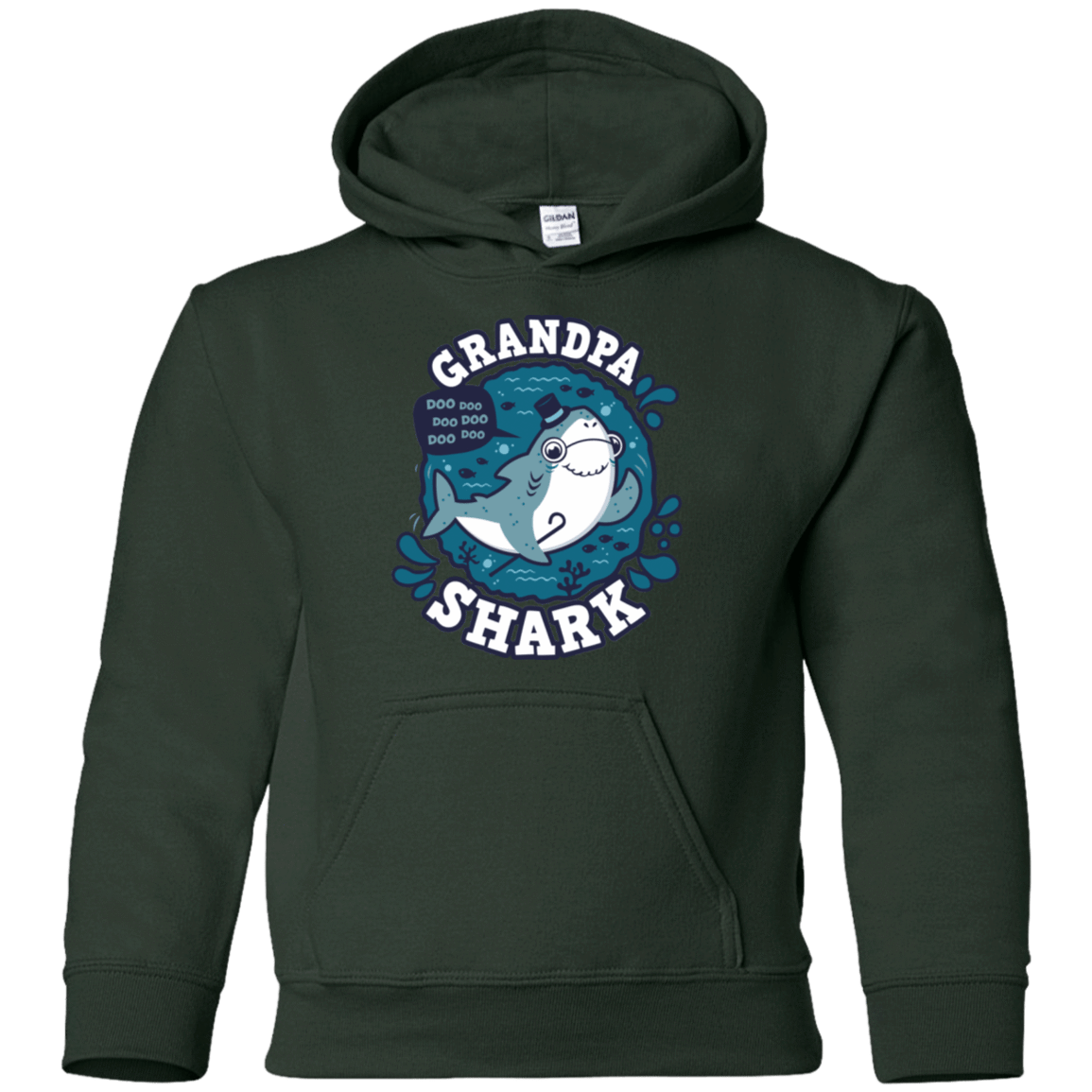Sweatshirts Forest Green / YS Shark Family trazo - Grandpa Youth Hoodie