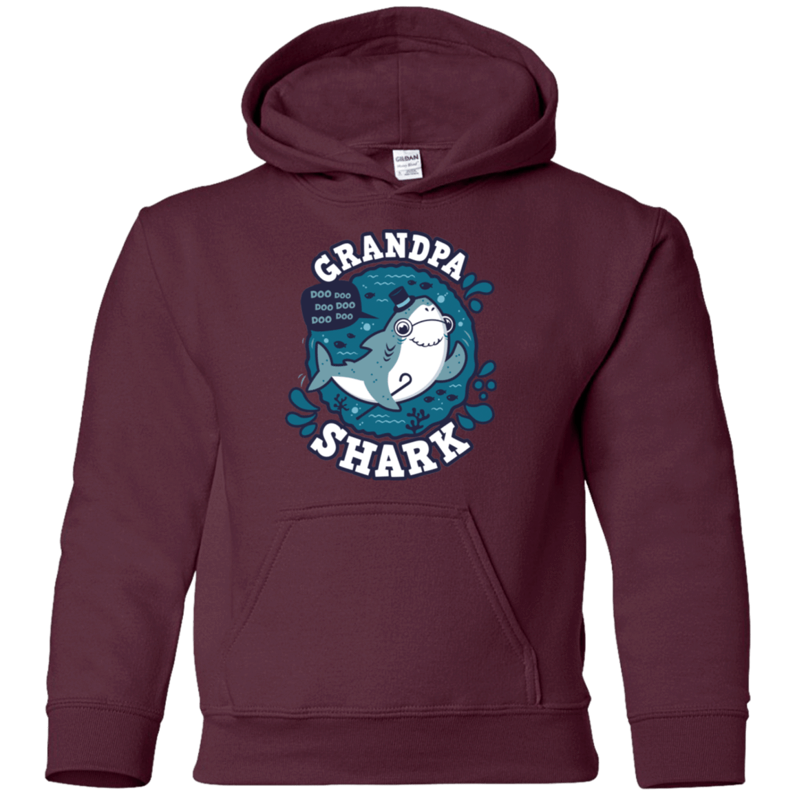 Sweatshirts Maroon / YS Shark Family trazo - Grandpa Youth Hoodie