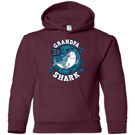 Sweatshirts Maroon / YS Shark Family trazo - Grandpa Youth Hoodie