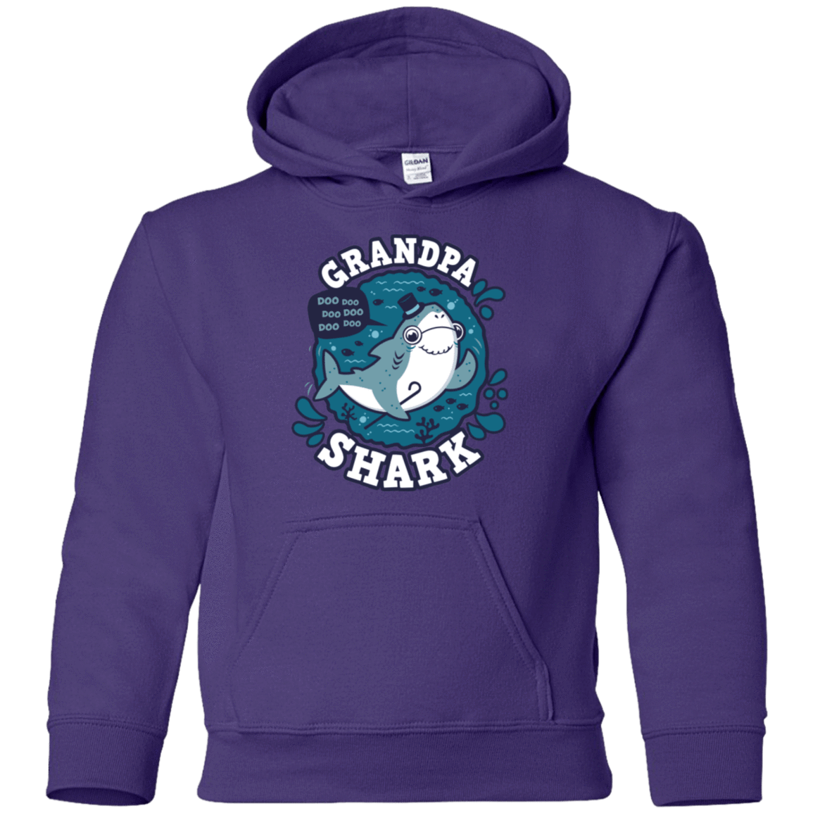 Sweatshirts Purple / YS Shark Family trazo - Grandpa Youth Hoodie