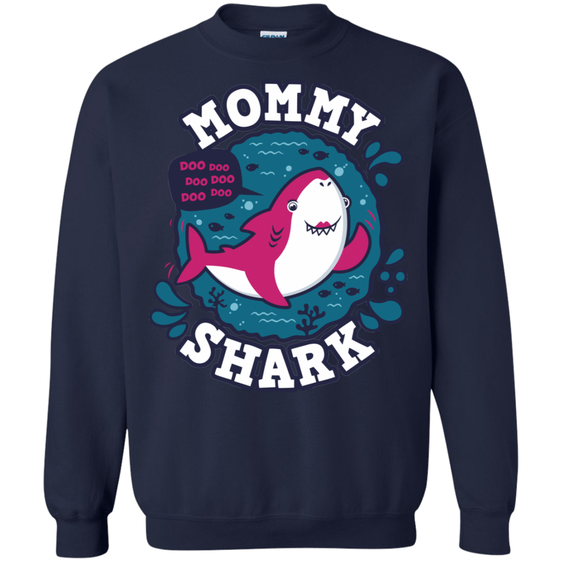 Sweatshirts Navy / S Shark Family trazo - Mommy Crewneck Sweatshirt