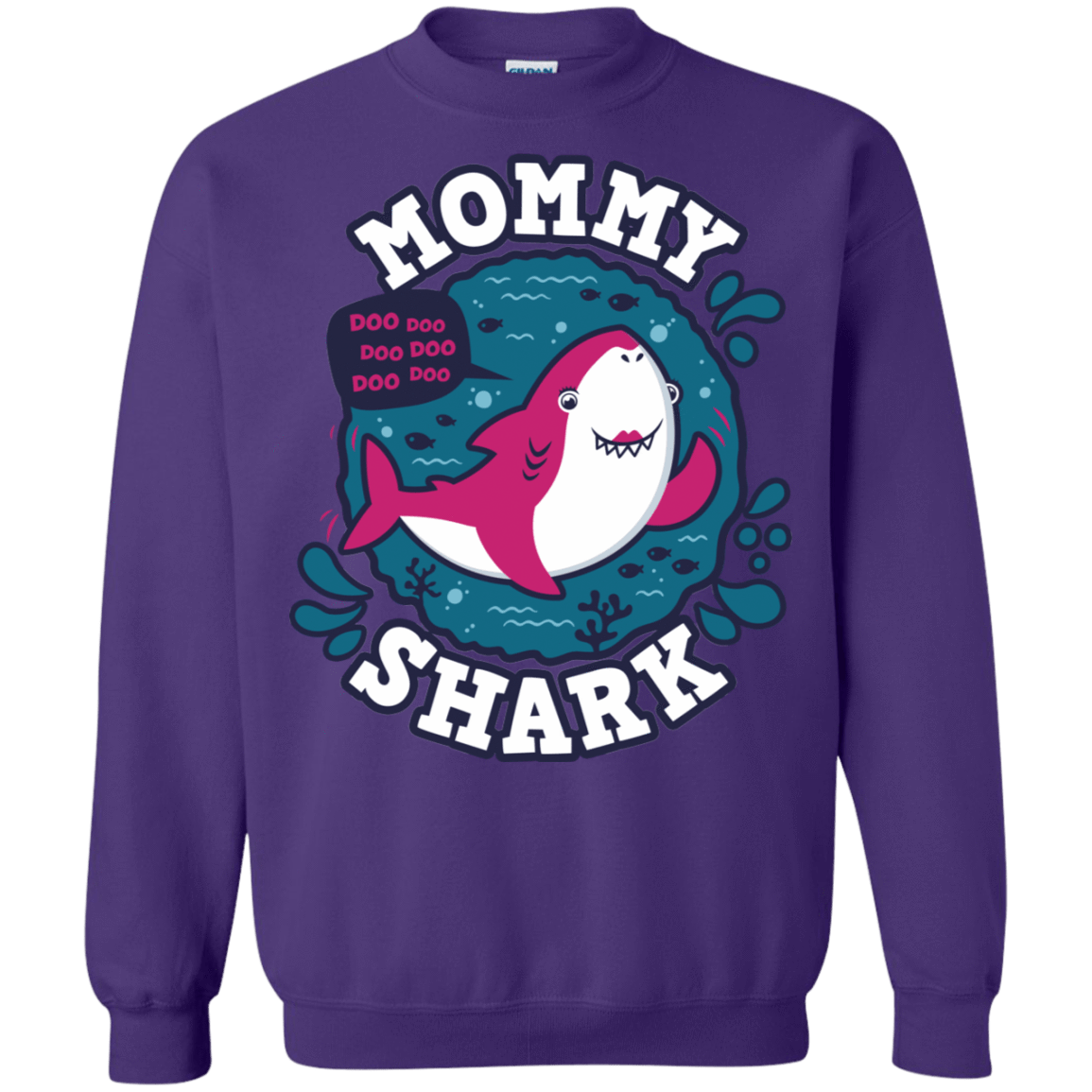 Sweatshirts Purple / S Shark Family trazo - Mommy Crewneck Sweatshirt